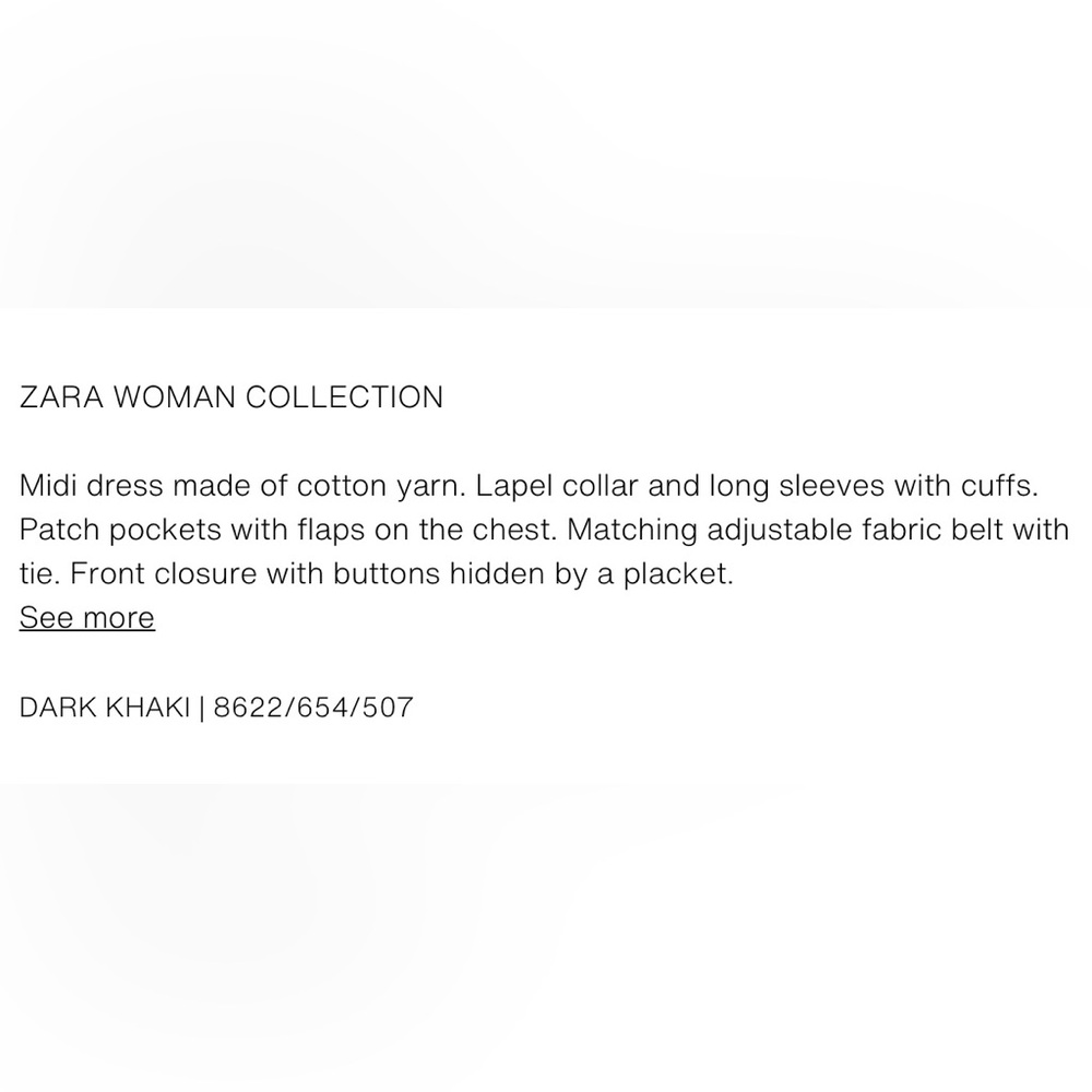 Zara Chocolate Brown Midi Shirt Dress with Tie Waist - Picture 12 of 12